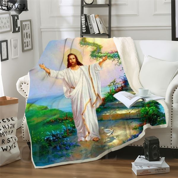 

cloocl new christian jesus son of god 3d print casual style air conditioning blanket sofa teens bedding throw blankets plush quilt