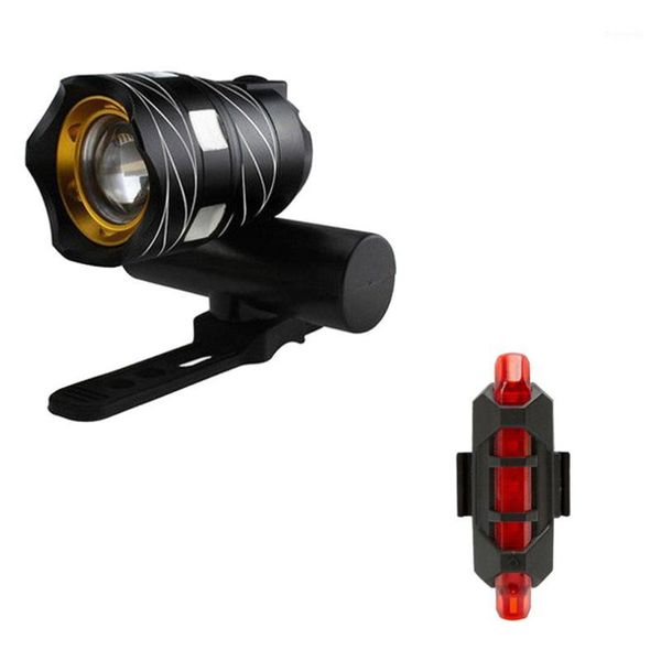 

3 modes usb rechargeable xml t6 led bicycle headlight waterproof front light built-in 3000mah battery with bike tail light 40a151