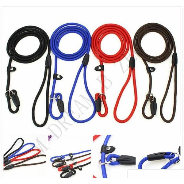 

durable pet dog nylon rope training leash slip lead strap adjustable traction collar pet animals rope supplies accessories0.6*130cm 6msx8