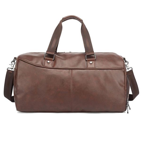 

portable travel bag large capacity fashion sports gym bag pu retro male luggage