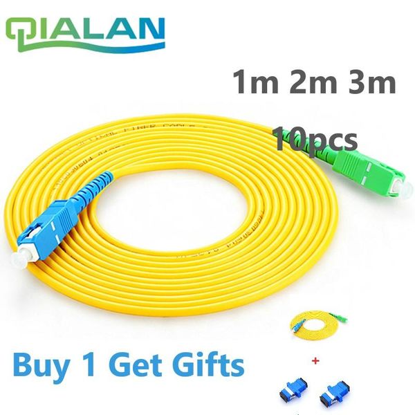 

fiber optic equipment ftth cable sc apc to upc patchcord 10pcs 1m 2m 3m patch cord g657a simplex 2.0mm fibra optico sm jumper