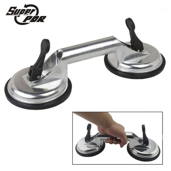 

heavy duty 118mm aluminum 2 cups claw glass suction plate sucker for 20-105kg tile floor handling dent pull sucker pad1
