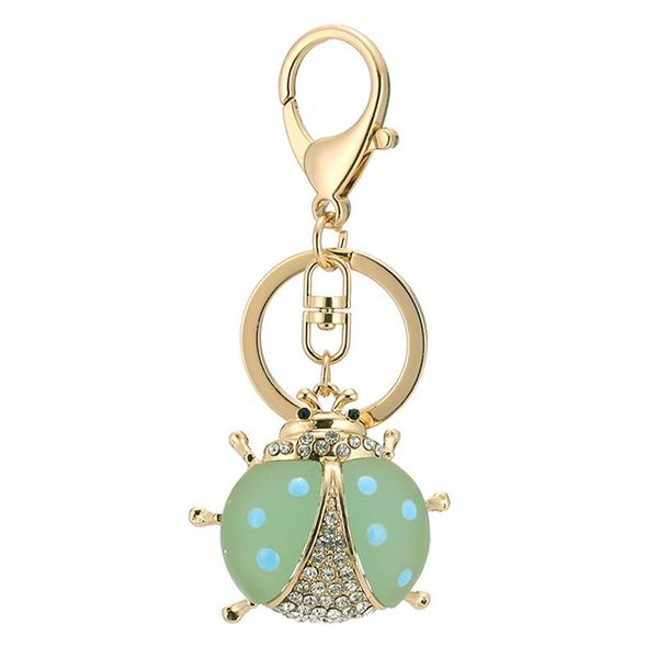 

stereo coccinella ladybird resin charm pendant key chains ring holder gold color jewelry metal keychain for children gift, Silver