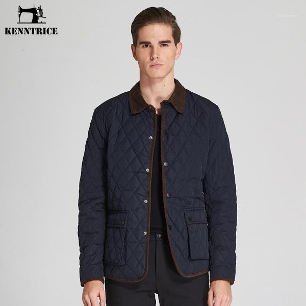 

kenntrice winter parka men`s jacket brand blue thin outwear quilted coat male casual jackets autumn button breasted1, Tan;black