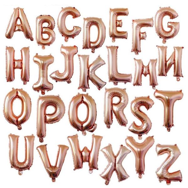 

1pcs 16 inch happy birthday rose gold balloons foil letter ballons birthday party decoration kids toys baby shower air balloons wmtyjm