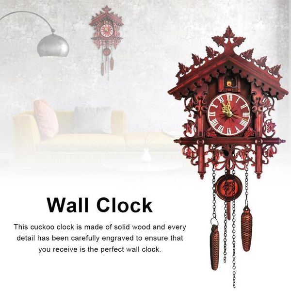 

wall clocks cuckoo black forest wooden clock hand-carved house home decor1