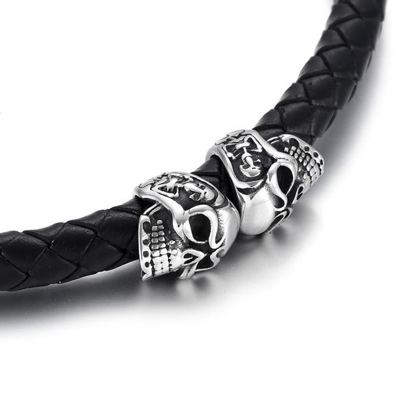 

шуты из нержавеющей стали бусины череп металлический металл большое отверстие 8 мм слайдер charm slider diy мужской браслет сделание поставк, Bronze;silver