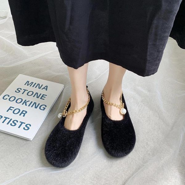 

обувь женщина квартиры круглый носок всего матч мокасины меховые повседневные женские кроссовки модис платье мокасин лодка новая зима 2020 б, Black