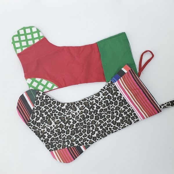 

canvas christmas socks santa bag for stocking candy apple xmas stocking party festival supplies wholesale