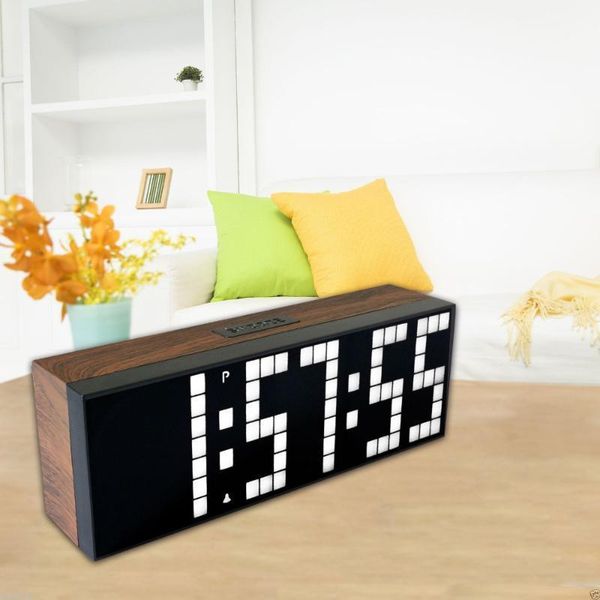 

large digits led clock with multi-function use for desk or wall display time therometer calendar temperature support countdown1