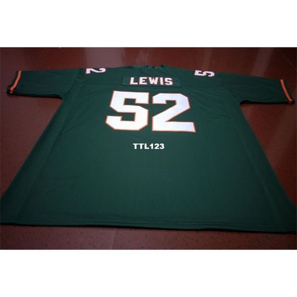 

3740 miami hurricanes #52 ray lewis college jersey size s-4xl or custom any name or number jersey, Black
