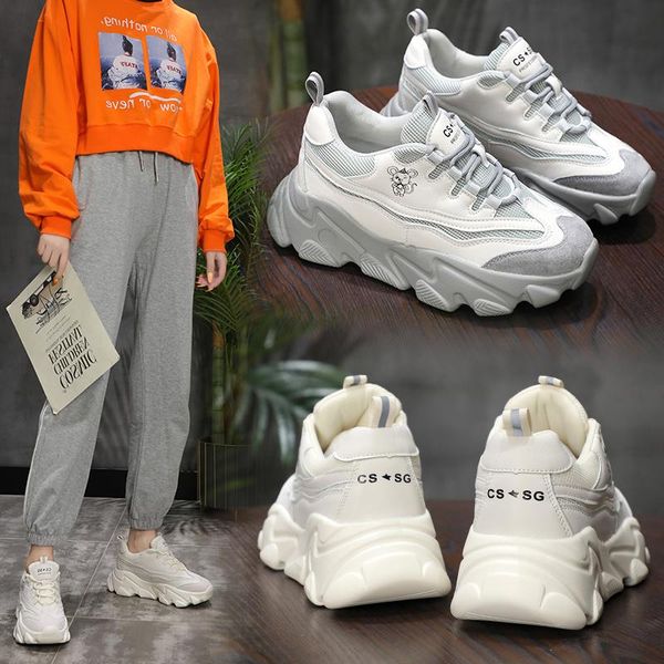 

sneakers women daddy shoes and girl ins tide fall 2021 new super-fire and permeable mesh leisure shoes tenis masculino adulto, Black