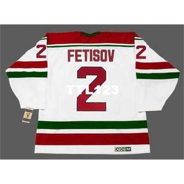 

men #2 viacheslav fetisov new jersey devils 1991 ccm vintage home hockey jersey or custom any name or number retro jersey, Black