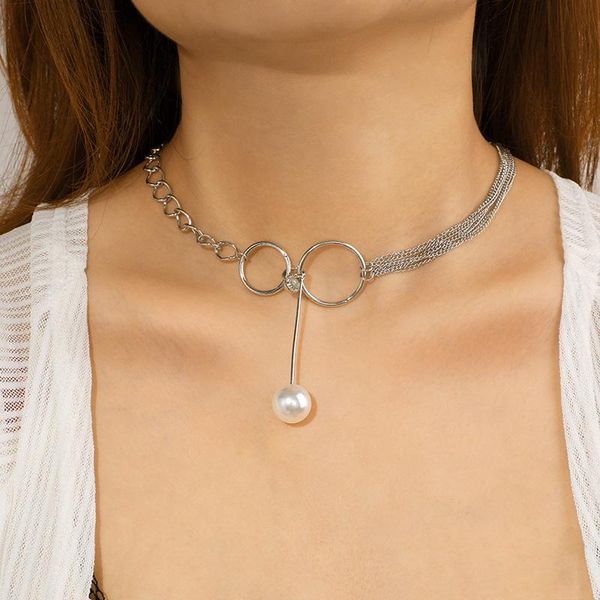

brling new 2020 мода ins урожай цепи подвеска choker pearl нерегулярное круг ожерелье для женщин девушки подарки party, Golden;silver