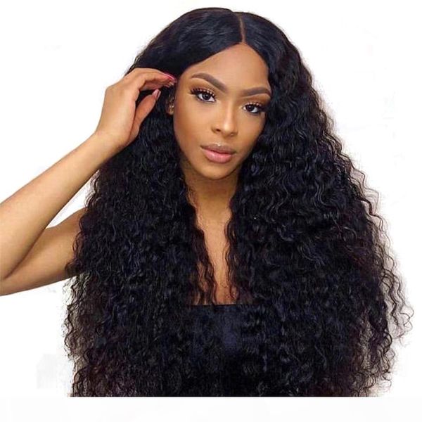 

4*4 lace curly human hair wigs for women brazilian virgin human hair wigs pre plucked 150% density, Black;brown