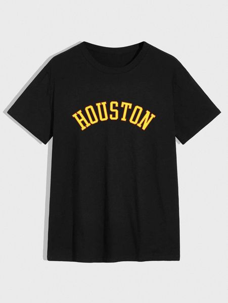 

men letter graphic round neck tee o9oi#, White;black