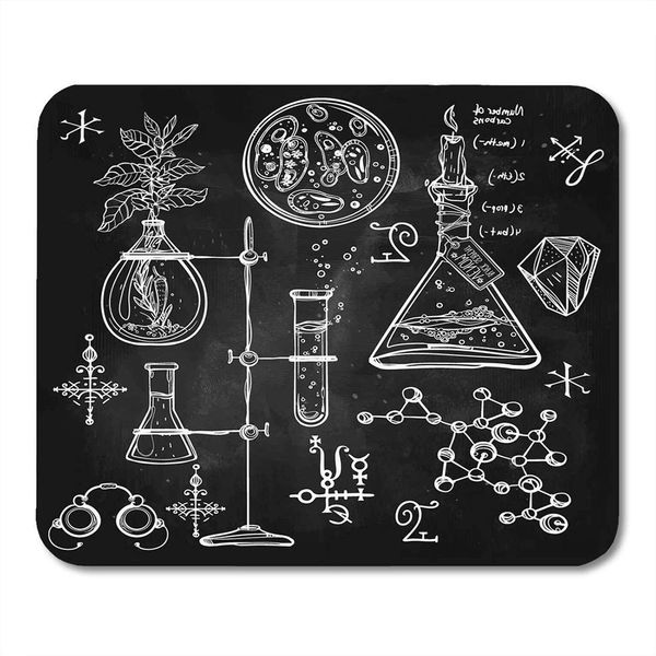 

pads linear laboratory vintage lab science objects doodle sketch back to school alchemy occult chemistry mouse pad