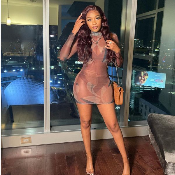 

fashion mesh geometric print skirt casual bottoming inner skirt spring and summer personality with shorts dress cx220301, Black;gray