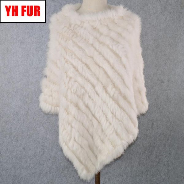 

scarves 2021 women real fur shawl natural knitted poncho scarf fashion, Blue;gray