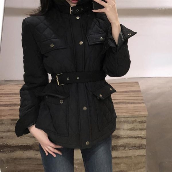 

hzirip 2020 new elegant winter jacket women cotton-padded thick warm parkas female outwear coat woman clothes1, Black