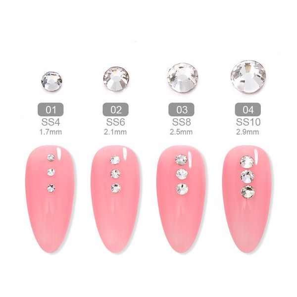 

100pcs/bag crystals clear sharp flat back ab glass rhinestones glittering rhinestone nails art decoration diy design acc jllxyj, Silver;gold