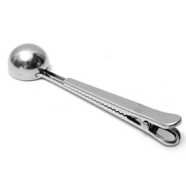 

christmas multifunctional stainless steel coffee scoop with bag clip sealing tea measuring spoon kitchen tool dhc1782