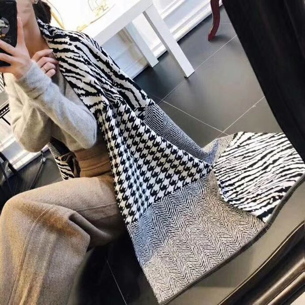 

wholesale-2020 new winter cashmere scarves fashionable men and women's large shawls 180*70cm, Blue;gray