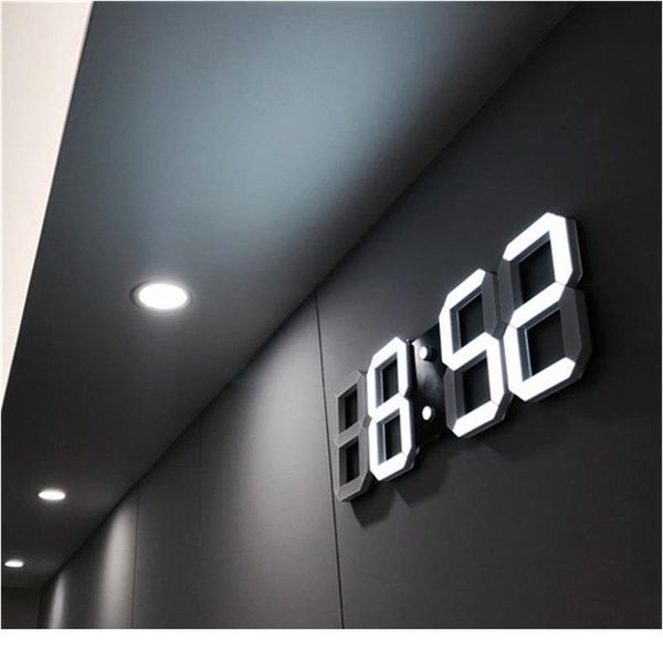 

modern design 3d large wall clock led digital usb electronic clocks on the wall luminous alarm table clock deskho wmtryb
