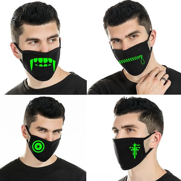 

j1h5m han hou fluorescent luminous mask personality fashion horror skull teeth halloween cold proof luminous breathable men's and women