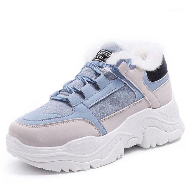 

women shoes plush snow boots faux suede shoes casual sneaker in winter or autumn lace-up female wj0021, Black