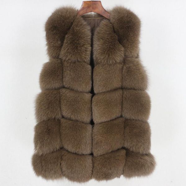 

winter jacket women 2020 new real fur vest coat natural big fluffy fur outerwear streetwear thick warm1, Black