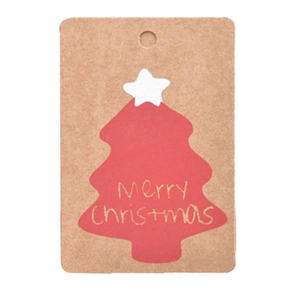

50pcs merry christmas kraft paper dly treee decoration christmas hanging tag small card festival supply dropshipping no strings wmtvdn