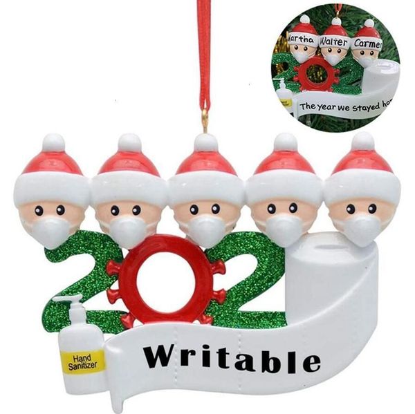 

9rkwresin decoration quarantine christmas tree ornament 2020 pandemic social party distancing santa claus with mask 1-7 peop