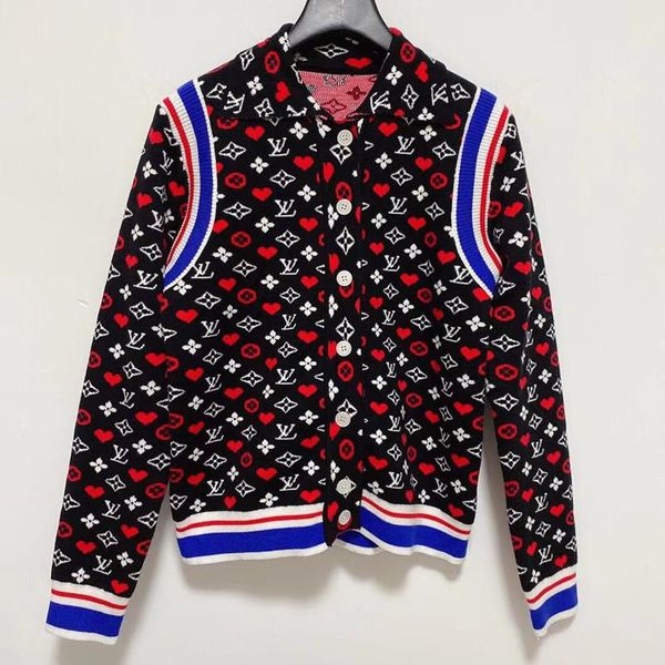 

women's jacquard sweater 2020 new lapel long sleeve high-end jacquard cardigan women designer sweater women cardigan women designer clo, White;black