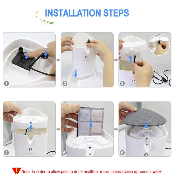 

1.8l dog cat water fountain matic water fountain dispenser with adjustable water flow activated carbon filter pet wmthdb