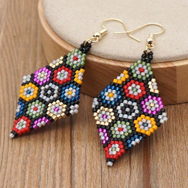 

go2boho beaded earring for women jewellery trendy bohemian ear ring japaese miyuki seed beads jewelry colorful bead earrings, Silver