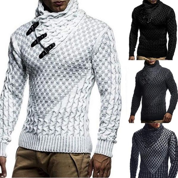 

slim fit winter men sweater turtleneck pullover casual knit sweaters for men fashion designs solid color autunm outerwear, White;black