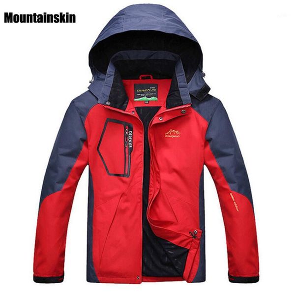 Mountainskin 5XL Giacche softshell in pile primaverile da uomo Sport all'aria aperta Cappotti impermeabili Escursionismo Campeggio Giacca maschile RM0191 Giacche Felpe con cappuccio