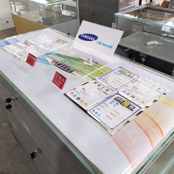 

stand for cell display showcase mobile phone acrylic holder in glass counter
