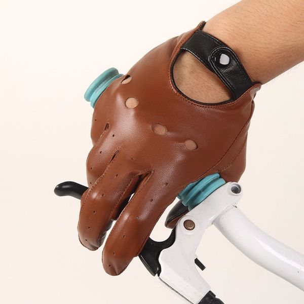 

fashion winter lambskin leisure men genuine leather gloves wrist breathable solid sheepskin driving glove dl-11010 t200915, Blue;gray