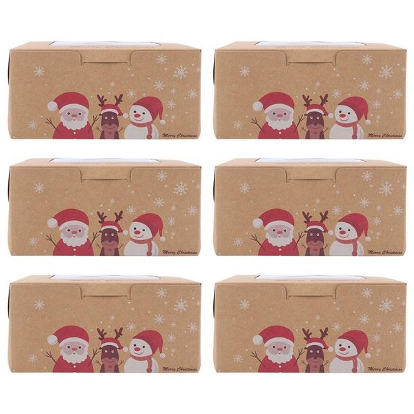 

gift wrap 6pcs christmas cupcake box xmas supply windowed boxes container case for party