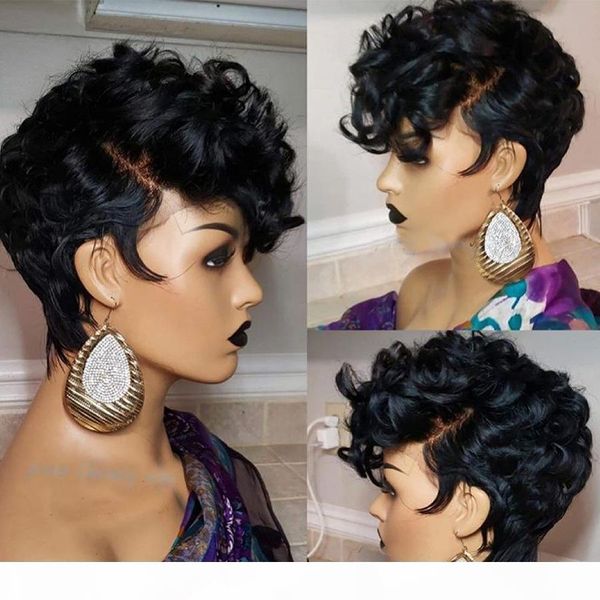 

curly lace front wigs for women kinky curly lace frontal wig 4x4 lace closure bob wig brazilian curly hair wigs, Black;brown