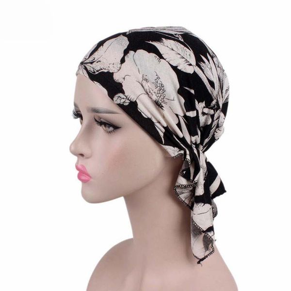 

2019 new bandanas stretchy turban muslim hat headband wrap chemo cap knotted head scarf headbands for women hair accessories q bbydgj