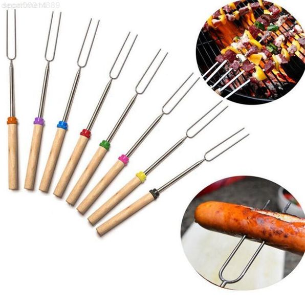 

stainless steel bbq marshmallow roasting sticks extending roaster telescoping yd0454