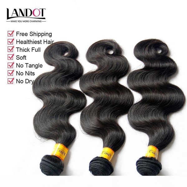 

unprocessed malaysian virgin hair body wave 100% human hair weaves 4 bundles natural color soft thick tangle malaysian hair extensions, Black