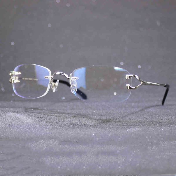 

2022 factory wholesale new clear glasses frame for reading computer women and men eyewear trendy rimless transparent decoration accessories, White;black