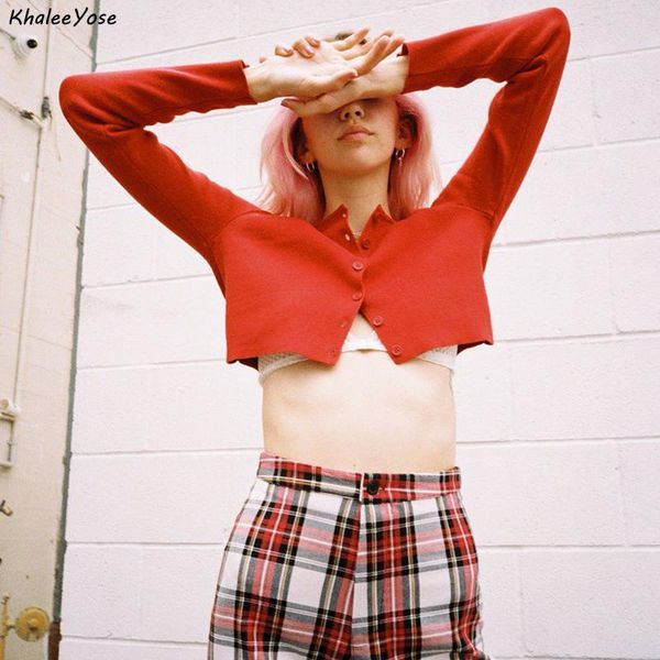 

khalee yose 11 colors knit sweater crop cardigans women long sleeve summer autumn female cropped sweaters streetwear, White