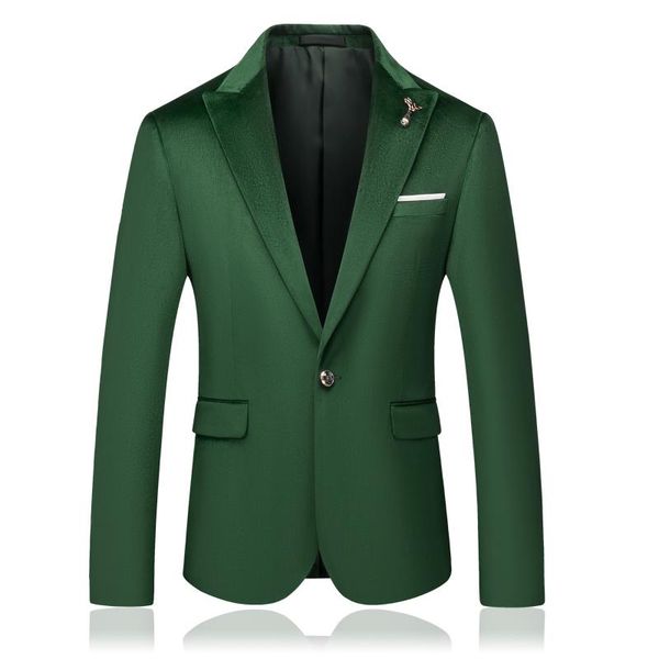 

luxury mens wedding blazer one button fashion green blazers business formal slim fit suit jackets men dress male, White;black