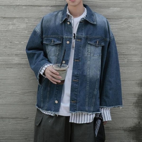 

men's jackets 2021 cotton denim men cowboy loose bomber jacket jean hip hop coats, Black;brown