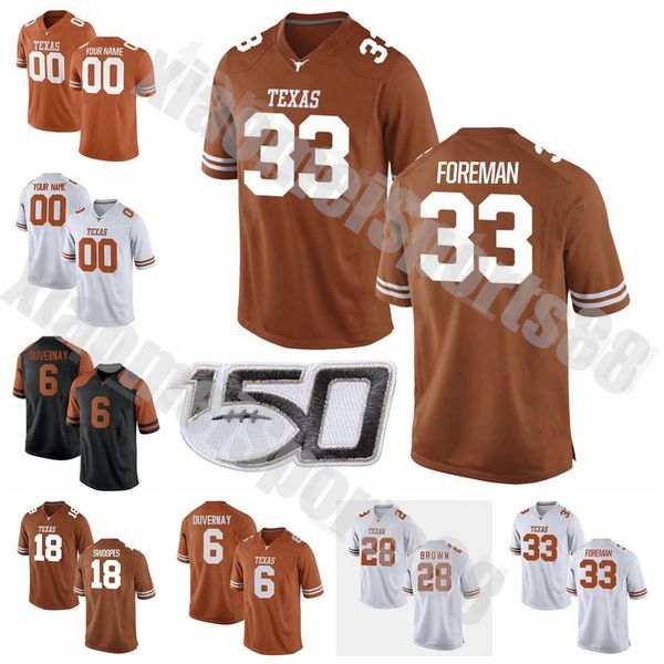 

ncaa texas longhorns college 33 donta foreman jersey football 28 malcolm brown 18 tyrone swoopes 9 john harris 6 case mccoy mike davis, Black